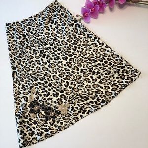 100% Silk New York & Company Print Skirt